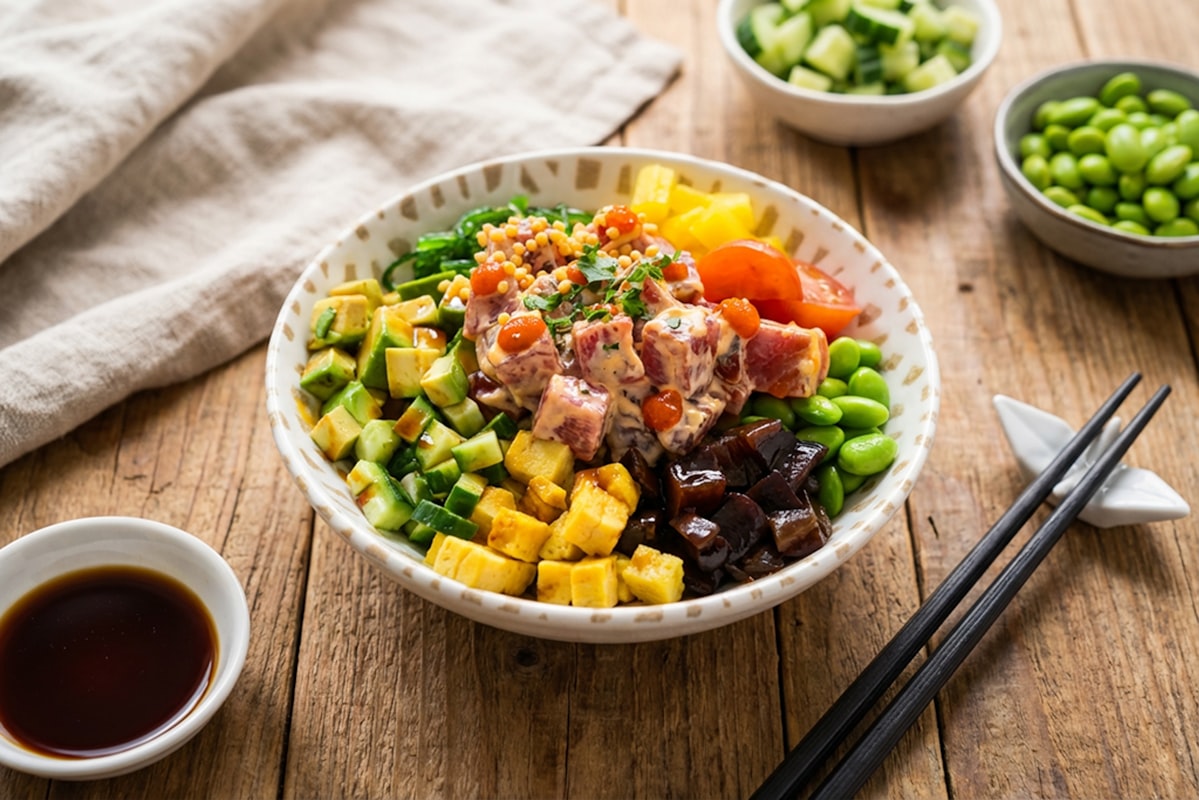 Menú saludable con alimentos frescos y nutritivos